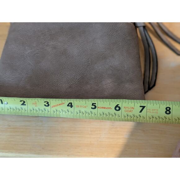 Beige Cross Body Faux Leather Compartment Purse - Picture 10 of 16